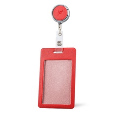 Бейдж FLEXPOCKET Карман для пропуска или бейджа из экокожи, вертикальный с рулеткой