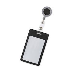 Бейдж FLEXPOCKET Карман для бейджа, вертикальный с рулеткой и клипсой