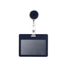 Бейдж FLEXPOCKET Карман для пропуска или бейджа из экокожи, горизонтальный с рулеткой