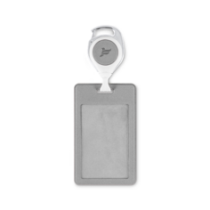 Бейдж FLEXPOCKET Карман для бейджа из экокожи, вертикальный с рулеткой и клипсой