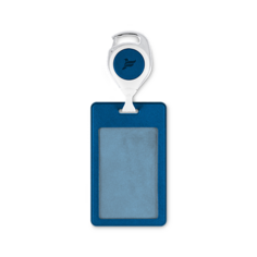 Бейдж FLEXPOCKET Карман для бейджа из экокожи, вертикальный с рулеткой и клипсой