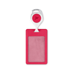 Бейдж FLEXPOCKET Карман для бейджа из экокожи, вертикальный с рулеткой и клипсой