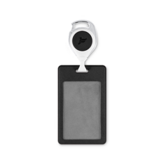 Бейдж FLEXPOCKET Карман для бейджа из экокожи, вертикальный с рулеткой и клипсой