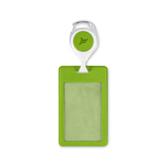 Бейдж FLEXPOCKET Карман для бейджа из экокожи, вертикальный с рулеткой и клипсой