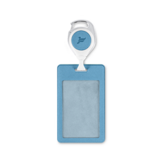 Бейдж FLEXPOCKET Карман для бейджа из экокожи, вертикальный с рулеткой и клипсой