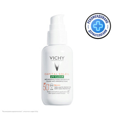 Солнцезащитный флюид для лица VICHY Невесомый солнцезащитный флюид для лица против несовершенств SPF 50+ Capital Soleil UV-Clear