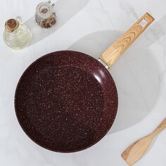 Сковорода magistro natural. brown, d=26 см, кованый алюминий, ручка soft-touch, антипригарное покрытие, индукция, коричневая