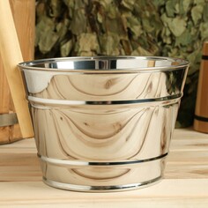 Ковш для обливания, металлический, с деревянной ручкой, 3 литра Добропаровъ