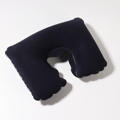 Подушка надувная для шеи, дорожная, 37×25 см, синяя Onlitop