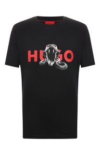 Хлопковая футболка HUGO