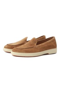 Замшевые лоферы Santoni
