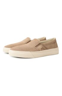 Замшевые слипоны Santoni