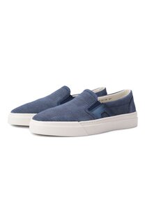 Замшевые слипоны Santoni