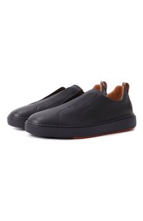 Кожаные кеды Santoni