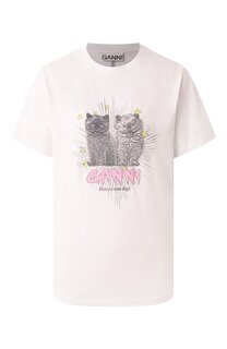 Хлопковая футболка Ganni