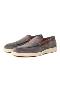 Замшевые лоферы Santoni