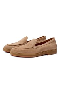 Замшевые лоферы Santoni