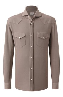 Рубашка из хлопка и шелка Brunello Cucinelli