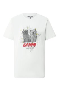 Хлопковая футболка Ganni