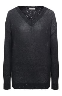 Пуловер изо льна и шелка Brunello Cucinelli