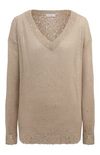 Пуловер изо льна и шелка Brunello Cucinelli