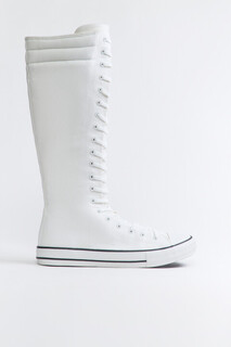 сапоги женские Кеды экстравысокие со шнуровкой и молнией Befree