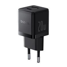 Сетевое зарядное устройство Baseus Palm Fast Charger C+U 20W EU Cluster Black Palm Fast Charger C+U 20W EU Cluster Black