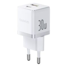 Сетевое зарядное устройство Baseus Palm Fast Charger C+U 30W EU Moon White Palm Fast Charger C+U 30W EU Moon White