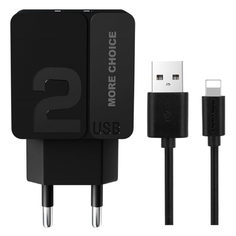 Сетевое зарядное устройство USB More Choice NC46i Black Black NC46i Black Black