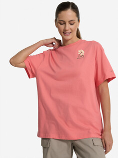 Футболка женская оверсайз Columbia Rolling Bend Graphic Oversized Tee, Розовый