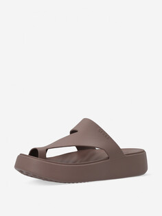 Шлепанцы женские Crocs Getaway Platform Toe Loop, Серый