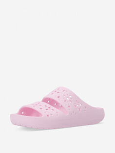 Шлепанцы женские Crocs Classic Floral Cut Out, Розовый