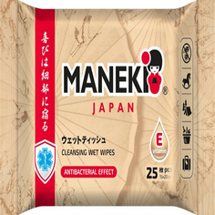Салфетки для рук MANEKI Салфетки влажные KAITEKI с витамином Е 25