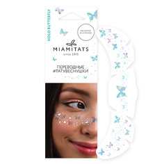 Наклейки для лица MIAMITATS Переводные тату-веснушки Holo Butterfly (для одного нанесения )