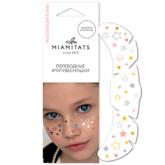 Наклейки для лица MIAMITATS Переводные тату-веснушки Multicolor Stars (для одного нанесения)