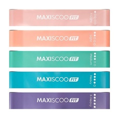 Резинка для фитнеса MAXISCOO Набор Фитнес Резинок с Мешком для Хранения, 5 шт