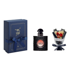 Набор парфюмерии YVES SAINT LAURENT Парфюмерный набор Black Opium +Букет+Коробка