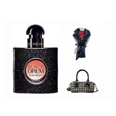 Набор парфюмерии YVES SAINT LAURENT Парфюмерный набор Black Opium +Букет+Сумка