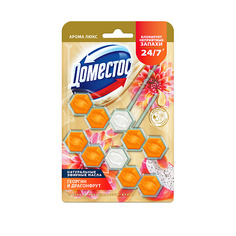 Подвесной блок для унитаза DOMESTOS Блок для очищения унитаза POWER 5 ЭКЗОТИЧЕСКИЙ БУКЕТ Дуо
