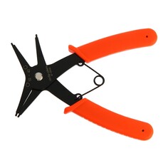 Съемник внешних и внутренних стопорных колец лом 2 в 1, губки на сжим и разжим, 150 мм Lom