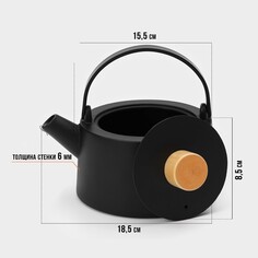 Чайник для плиты с эмалированным покрытием внутри magma Магма