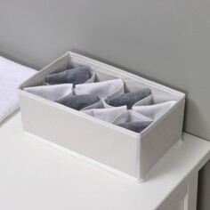 Органайзер для хранения белья ladо́m, 8 ячеек, 24×14×10 см, серый