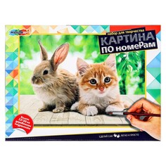Набор для росписи холстов по контуру, по номерам МУЛЬТИ АРТ CANV22X30-CATRAB Multi Art