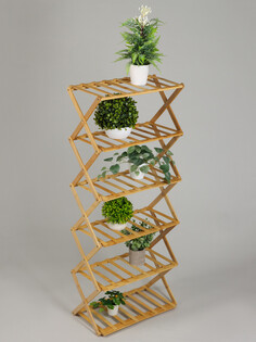Подставка для цветов greengo, 6 полок, 50 × 25 × 110 см, напольная, бамбук