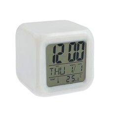 Часы - будильник luazon lb-03, дата, температура, белый