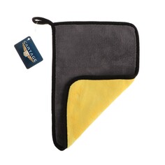 Тряпка для автомобиля cartage, микрофибра, 800 г/м², 30×20 cм, желто-серая