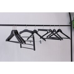 Плечики - вешалка для брюк и юбок ladо́m bois, 44,5×1,2×27,5 см, с зажимами, широкие плечики, деревянная сорт а