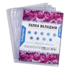 Файл-вкладыш а4, 180 мкм, calligrata, пвх, усиленный, с расширением, матовый, 5 штук