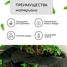 Круг приствольный, d = 1,2 м, плотность 60 г/м², спанбонд с уф-стабилизатором, набор 2 шт., черный, greengo, эконом 20%