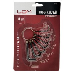 Набор ключей шестигранных на кольце лом, 1.5 - 6 мм, 8 шт. Lom